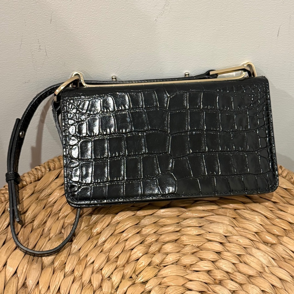 Black Croc Shoulder Bag - & Other Stories
